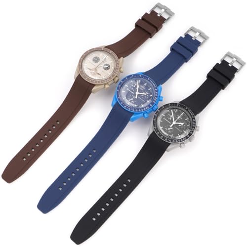 Niziruoup Bands for MoonSwatch Watch,Curved end No Gap,Premium Silicone Rubber Watch Strap for Omega X Swatch Moonswatch Speedmaster/Rolex/SEIKO 20mm 22mm Watch Strap Replacement Band for Men Women