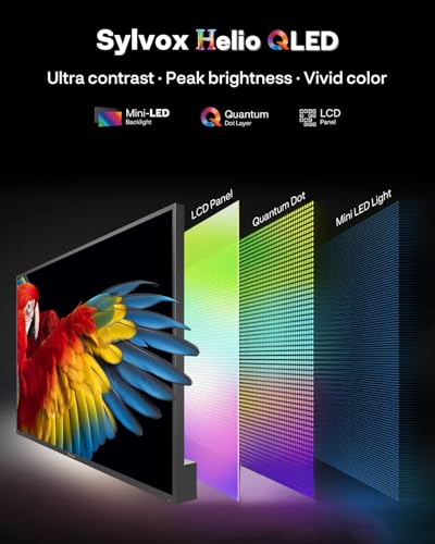 Image of SYLVOX 55 inch Outdoor Mini-LED QLED TV, 4K Ultra HD Smart Google TVs, 2000 Nits Full Sun, Anti-Glare Screen, 120Hz Refresh Rate, IP55 Waterproof, Dual 30W Dolby Atmos Speaks (Cinema /2025)
