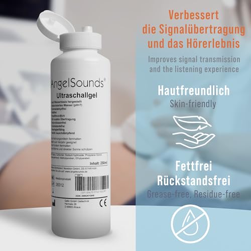 AngelSounds Ultraschallgel 250ml - Fetal-Doppler Übertragungsgel - Sonographie Gel für Ultraschallgeräte - Kontaktgel