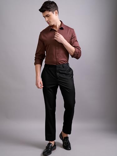 Image of Highlander Men's Slim Fit Formal Shirt | Solid Formal Shirt for Men | Comfortable Fabric | Stylish Design for Everyday Use & Office Wear