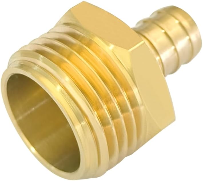 Hooshing 1/2" Pex to 3/4" GHT Male Brass Garden Hose Connector Fittings for Outdoor Water Hose Pex Tubing thumbnail