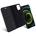 Produktbild iPhone 12 Mini Hülle Leder Case Lederhülle 2 in 1 Schwarz - KANVASA Luxus Echtleder Klapphülle Cover Handyhülle für Original iPhone 12 Mini (5.4 Zoll) - Kabelloses Laden Qi möglich