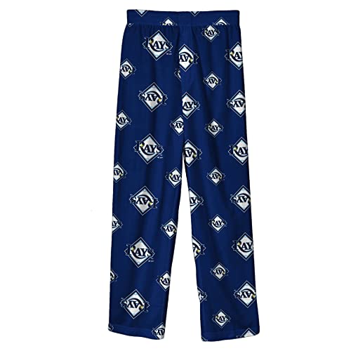 Outerstuff MLB Boys Youth (4-20) Team Color Sleepwear Printed Pant, Tampa Bay Rays, XX-Small (4-5)