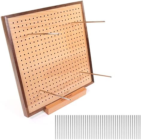 Pastel Plums Blocking Board - 11" Natural Bamboo and Black Walnut Wood Yarn Blocking Set - for Knitting, Crochet and Making Granny Squares