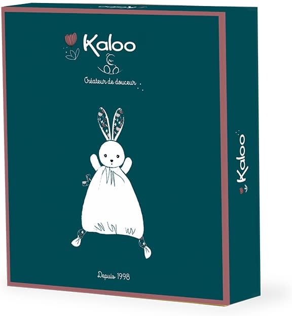 KALOO - K'Doux K969950 Nature Rabbit Soft Toy - White & Blue - Swaddling Material - 20 cm