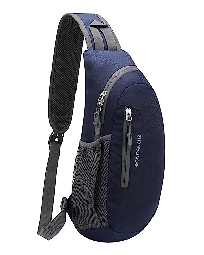 Gisdanchz Sling Bag Herren Damen Brusttasche Herren Klein Slingbag Crossover Bag Crossbody Chest Bag Schultertasche Schulterrucksack Damen Herren Sling Rucksack Cross Body Bag, Dunkelblau