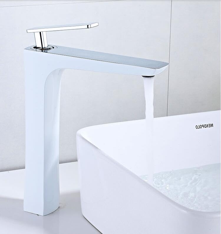 Robinets d'évier mitigeur vintage en laiton blanc or pour lavage chaud et froid