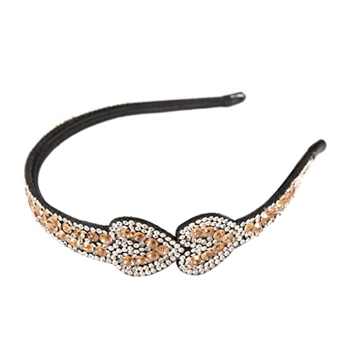 Gmmidea Heart Rhinestone Headbands For Women Girls Bling Sparkly Diamond Headband Crystal Jeweled Hairband Fashion Birthday Holiday Hair Accessories Champagne #TOP1