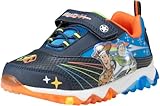 Josmo Boys’ Toy Story Shoes – Buzz and Woody Laceless Light-Up Sneakers (Toddler/Little Kid), Size 8 Toddler, Navy Multi Light Up