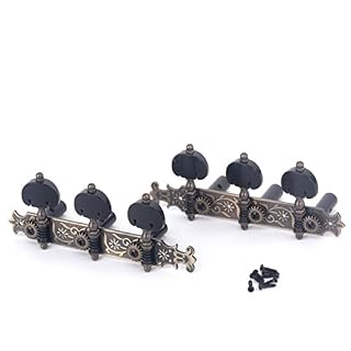 Musiclily Pro Set de 6 Mécaniques Style Bouchet sur deux plaques pour Guitare Classique, Cuivré Antique - Les Beatles, Paul McCartney, John Lennon, RIngo Starr, George Harrison