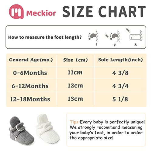 Meckior Infant Baby Girls Boys Knitting Booties Newborn Soft Sole Crib Boots With Grippers Fleece Winter Warm Cozy Slippers Toddler Non Slip First Walkers Ankle Crib Socks Shoes #TOP5