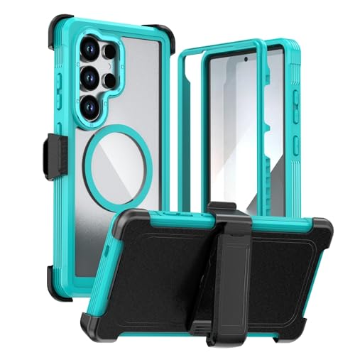 Coque Samsung Galaxy S26 transparente verte avec support charge sans fil