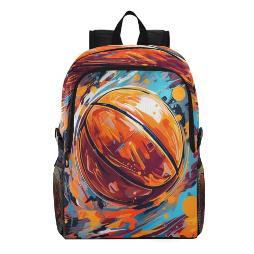 Sac à dos basket-ball aquarelle pliable pour éviter les bagages lourds