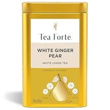 Tea Forte White Ginger Pear Premium Loose Leaf Caffeinated White Tea Blend Canister, Makes 35-50 Cups