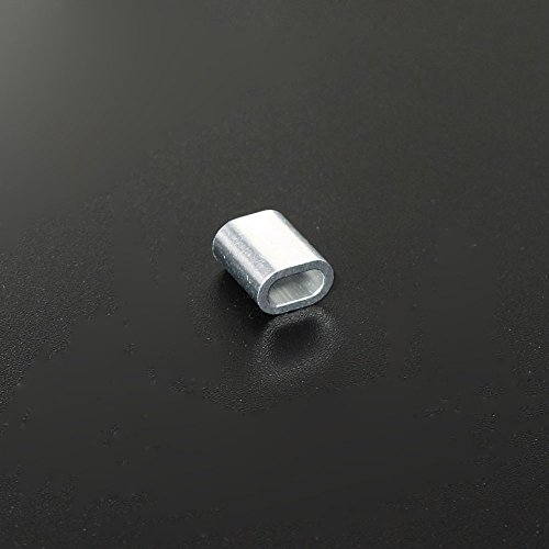 Aluminum Cable Crimp Sleeve Cable Ferrule Stop For Snare Wire Rope Clip Swage Trap Barrel Fitting (Hole Size:1Mm) #TOP2