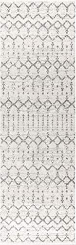 Jonathan Y Moh101B-220 Moroccan Hype Boho Vintage Diamond 2 Ft. X 20 Ft Runner-Rug, Bohemian, Southwestern, Casual, Transitional, Pet Friendly, Non Shedding, Stain Resistant, Easy-Cleaning, Cream/Gray #TOP1