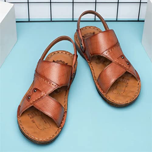 Leather Sandals Men's Casual Beach Shoes Zandalias para Hombre Sandales Sandalen Men Sandals(44)4