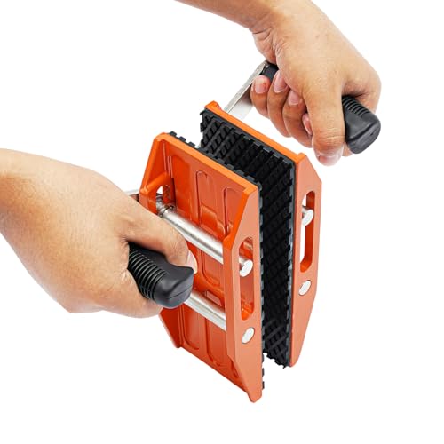 DYRABREST Double-handed Glass Carrying Clamp, 440 lbs Capacity Non-slip PVC Handles, Aluminum Alloy Body Portable Clamp for Glass, Marble, and Tile Handling, Manual Operation