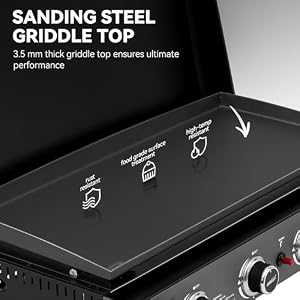 Royal Gourmet PD4001 4 Burner Propane Gas Griddle, Removable Standing Cart — photo 6 of 6