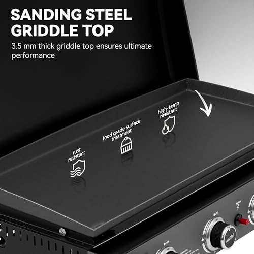 Royal Gourmet PD4001 4 Burner Propane Gas Griddle with Removable Standing Cart, Convertible to Tabletop Design, Flat Top Grill with Hood for Camping, Tailgating, Backyard, Black by Royal Gourmet - Image 6