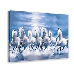 Seven Running Horses Painting Vastu Wall Art Poster 7 Lucky Horse Pictures 2