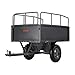 VEVOR Heavy Duty ATV Trailer Tow Behind Dump Cart, 17 Cu.Ft. 600lbs Capacity, Pull Behind Steel Yard Wagon Dump Trailer for Tractor Lawn Mower Garden with 16in Tires
