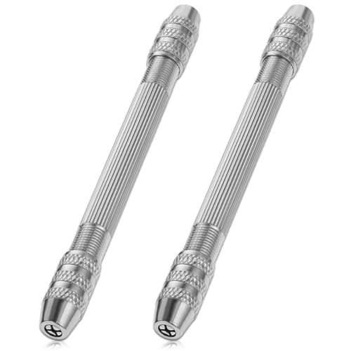 Double-Ended Pin Vise 2 Pcs DIY Hand Drill Pin Vise Wire Twisting Tools for Jewelry Making Mini Hand Drills for Winding Copper Wire Jewelry Making Tools