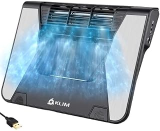 KLIM Airflow + Laptop Cooling Pad - Cool Air goes In, Hot Air Gets Out + Innovative Cross Flow Turbines for High Performance 5 year-warranty + 10 - 17"