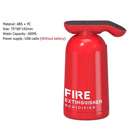 Fire Extinguisher Air Humidifier USB Mist Maker Fogger 180ML Ultrasonic Cool Water Aroma Diffuser for Home Car Purifier-Red