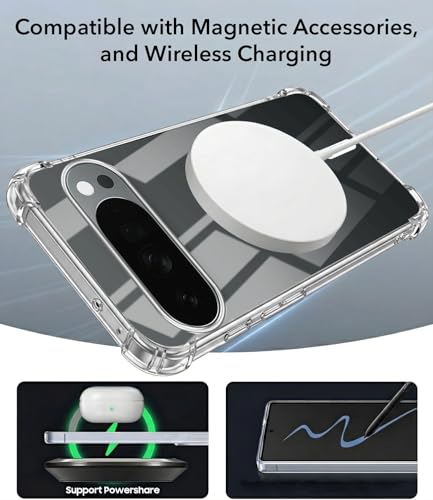 Image of Jkobi Shockproof Crystal-Clear Back Cover for Google Pixel 10 Pro XL (Magsafe Wireless Support | Drop & Camera Protection | Hard Polycarbonate)