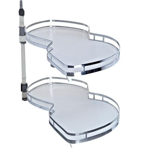 Soft-Close 2-Tier Swing Tray – Blind Corner Pullout Organizer for 900mm Kitchen Corner Base Cabinets,Right