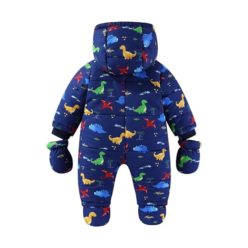 JiAmy Baby Snowsuit Baby Boys Girls Winter Hooded Clothes with Gloves Booties Toddler Cotton Jumpsuit2