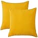 Fodera per Cuscino，2 PCS Morbido Velluto Federe per Cuscini Federe in Velluto Copricuscini Decorativi Federa Quadrata，per Casa, Divano, Bambini, Interni (Yellow)