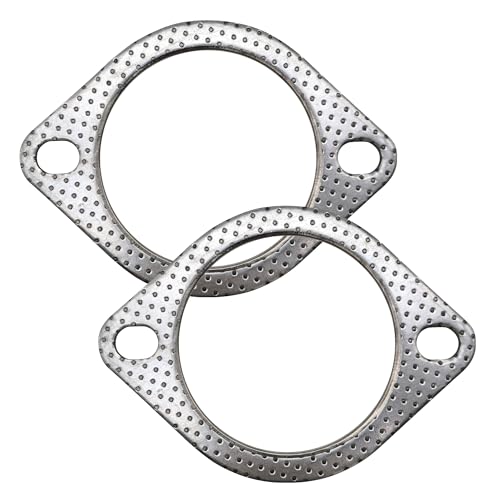 YGQ 3 Inch 76mm Exhaust Gasket 2 Bolt for Muffler Flange Manifold High Temperature Graphite w/Fire Ring 2 Pcs