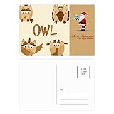 Bell Glass Hat Búho Santa Claus Postal Set Gracias Tarjeta de Mailing 20pcs