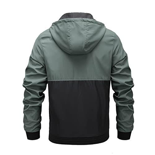 Men Colorblock Camouflage Windbreaker Jacket2