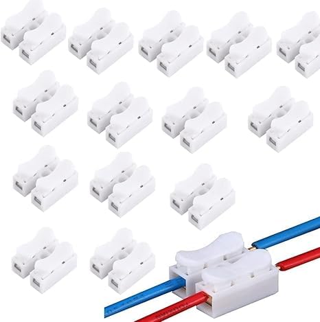 MINETREE 20Pcs CH2 Premium Spring Wire Connectors, Connect any wire of any voltage, Electrical Cable Clamp Terminal Block Connector, LED Strip Light Wire Connecting (Pack of 20)-image-40