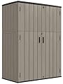 KINYING Outdoor Storage Cabinet Waterproof, 57 Cu.ft Resin Vertical Outdoor Storage Shed for Patio Furniture, Garden Tools, Pool Accessories, Mower Storage (Brown)