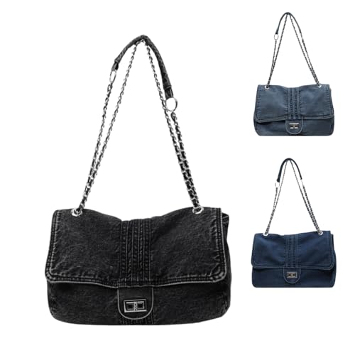 Denim Crossbody Shoulder Bag For Women,Washed Jeans Handbags Totes With