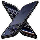 JETech iPhone 17 Pro 6.3インチ用 マットケース 軍用規格耐衝撃 半透明つや消しバック ミニマリストスマホカバー 指紋防止 (ブラック)