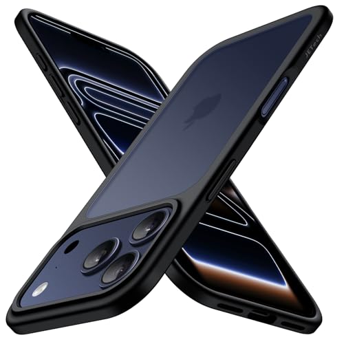 JETech Matowe Etui dla iPhone 17 Pro 6,3 Cala, Ochrona Przed Upadkiem Klasy Wojskowej, Matowy Półprzezroczysty Tył Minimalistycznym Osłona Telefonu, Anty Odcisk Palca (Czarny)
