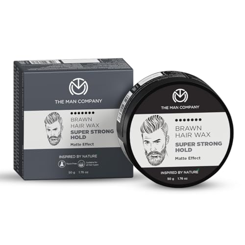 The Man Company Brawn Extra Stronghold Hair Wax for Man | Stylish Pomade Matte Finish | Hair Volumizer | Non - Sticky - 50gm