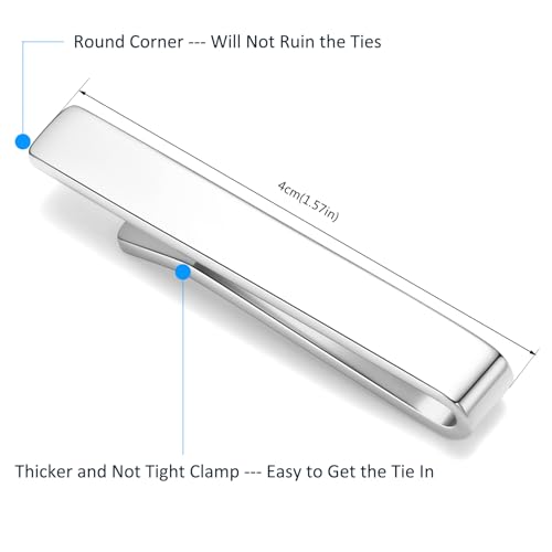 HONEY BEAR 1.57" 3pcs Mens Boys Skinny Tie clip Set Tie Bar for Narrow Tie Gift 4cm3