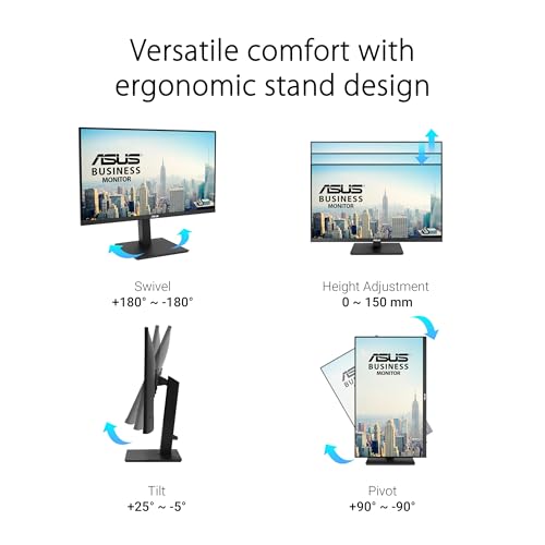 Image of ASUS 32 inch (31.5-inch viewable) 4K HDR Business Monitor (VA32UQSB) - UHD (3840 x 2160), IPS, DisplayPort, Dual HDMI, Speakers, Eye Care, Low Blue Light, Ergonomic Design, Wall Mountable, 3 yr Warranty