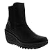 FLY London Womens Yuan Casual Winter Wedges Fashion Leather Ankle Boots - Black - 10