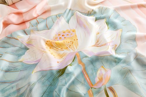Image of Printed Poly Silken feel Scarf Stole for Women | Stylish, Soft, & Lightweight | Satin Feel Neck Scarf, Hair Scarf, Head Scarf for Women