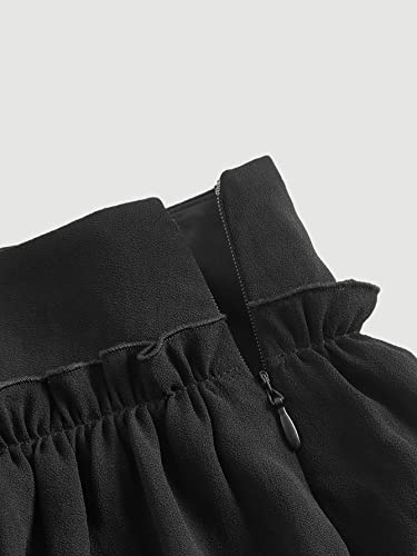 Verdusa Women's Tiered Layered Mesh Mini Skirts High Waisted A Line Flowy Ruffle Skirt3