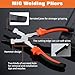 LEONTOOL 7-Inch MIG Welding Pliers with MIG Nozzle Reamer Wire Cutter Flat Face Hammer Nozzle Cleaner MIG Pliers Multi-Function Welding Tools for Welding, Electrical, Mechanical, Workshop and Home Use
