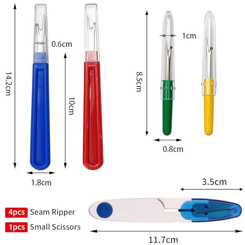 Miniatura 2 de 5 Piezas Cortador De Hilo De Costura Con Piezas Pequeñas Tijeras Decoud Rápido Y Corte Hilo De Costura, Kit Completo, Ideal Para Decoud Rápido, Costura Y Corte De Hilo, Material De Costura