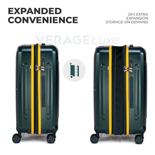 Image of Verage Luxe Romero Set of 2 (M+L) Polycarbonate Hard Shell Luggage with TSA Lock, Lightweight Trolley Suitcase with Double Spinner Wheels, 5-Year International Warranty (24 /28,Lemon Zest)